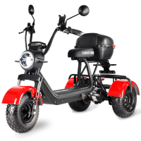 Электротрицикл CityCoco WHITE SIBERIA TRIKE MINI RED 1500W 